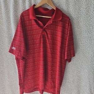 Slazenger Red and White Striped Polo Shirt Size XXL